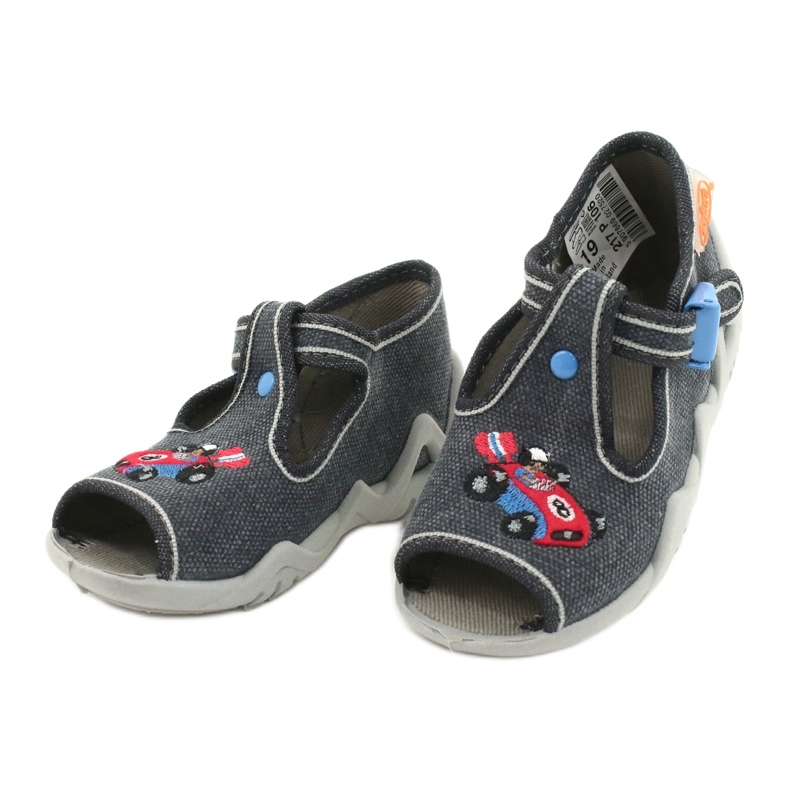 Befado Kinderschuhe 217P106 rot blau grau 3