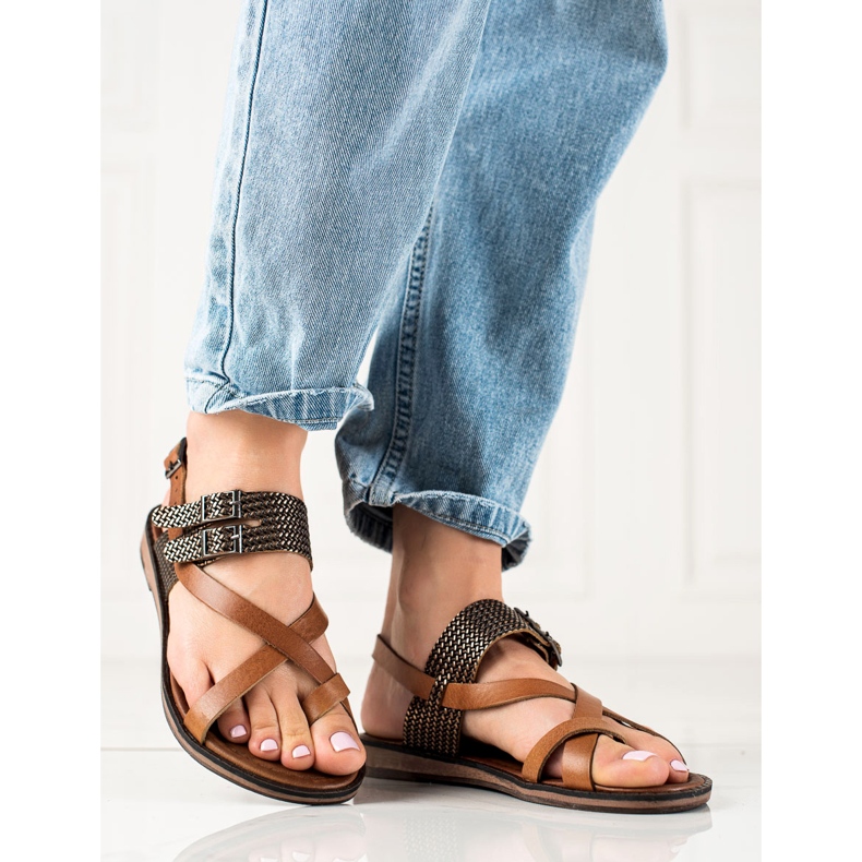 W. Potocki Stilvolle Ledersandalen Potocki braun 2