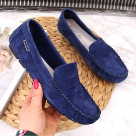 Marineblaue Lederschuhe W Vinceza 1