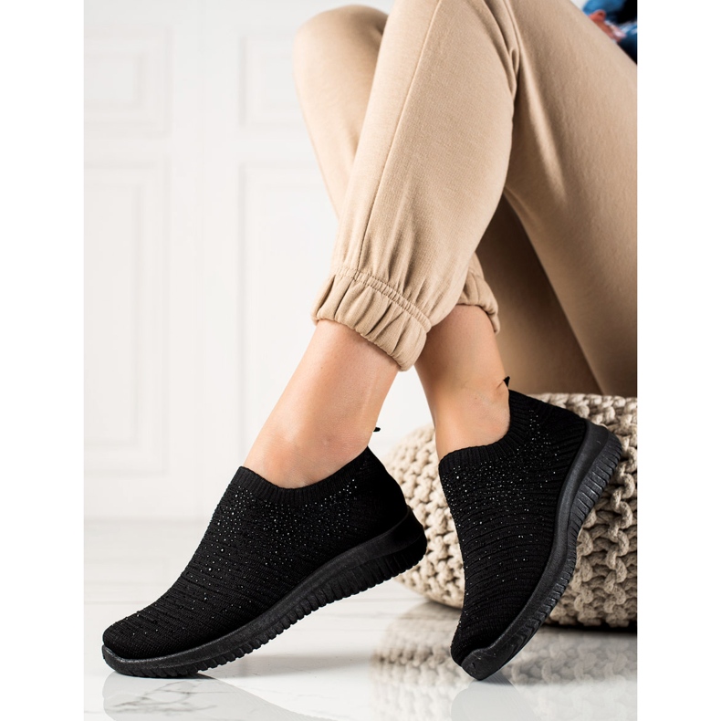 W. Potocki Turnschuhe mit Potocki-Kristallen schwarz 1