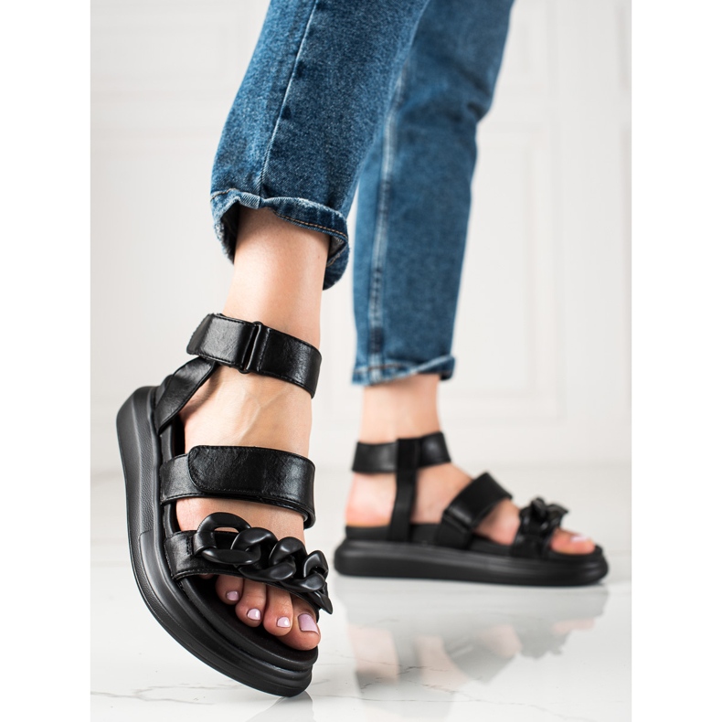 Modische LA.FI Sandalen schwarz 1