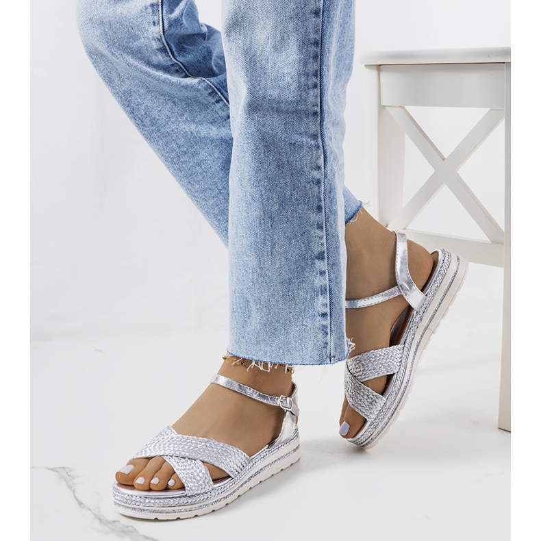 Silberne Chirnside-Sandalen für Damen 1