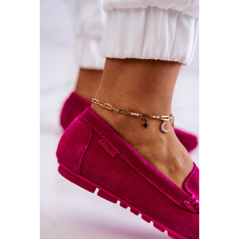 Damen-Loafer aus Wildleder Big Star JJ274656 Fuchsia rosa 3