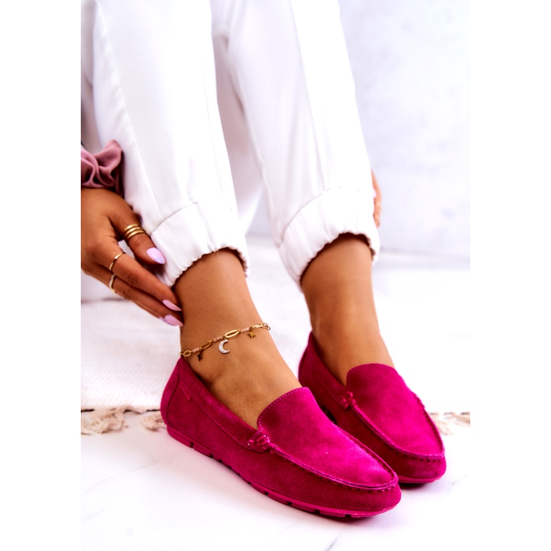 Damen-Loafer aus Wildleder Big Star JJ274656 Fuchsia rosa 4