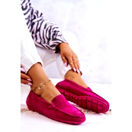 Damen-Loafer aus Wildleder Big Star JJ274656 Fuchsia rosa 5