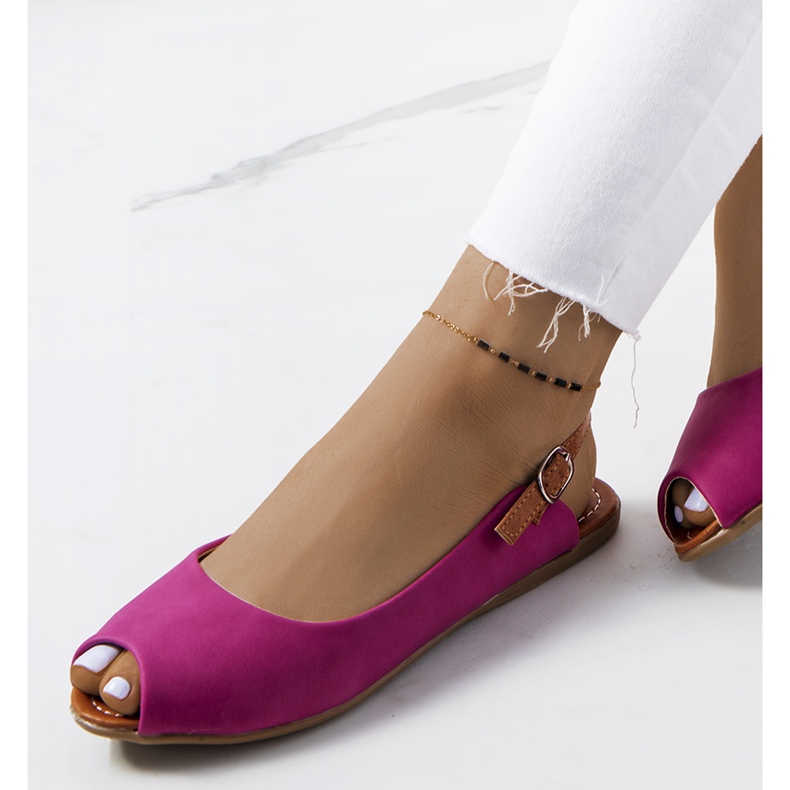 Pinkfarbene Sandalen mit Bene-Schaft rosa 1