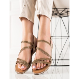 Primavera Goldene Sandalen mit Zirkonia 1