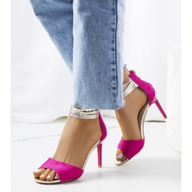 Rosafarbene Vasquez-Sandalen mit hohem Absatz 1