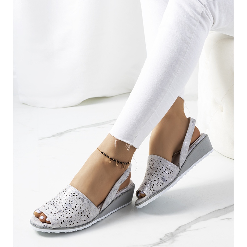 Silberne Keilsandalen von Sheripov 2