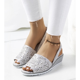 Silberne Keilsandalen von Sheripov 1