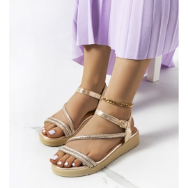 Ray Gold Damensandalen golden 1