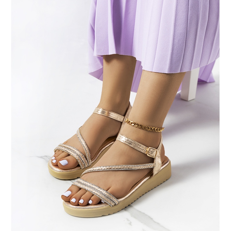 Ray Gold Damensandalen golden 1