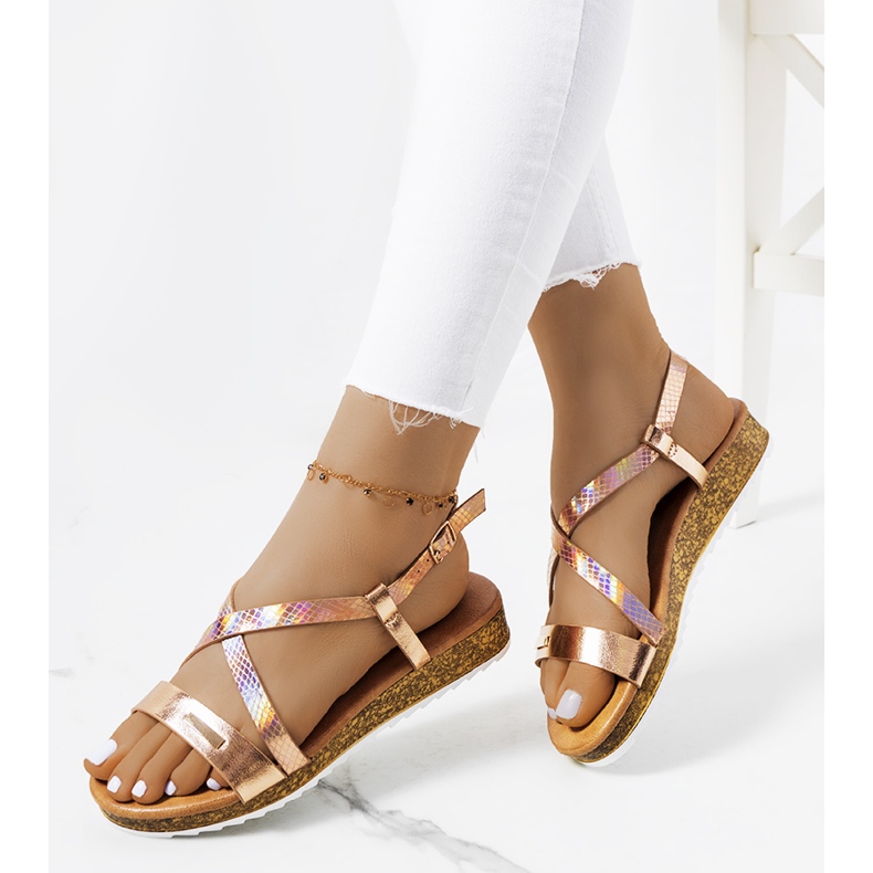 Verna rosa holografische Sandalen golden 1