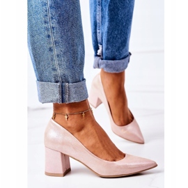 Lewski Shoes Satin Pumps mit Tiermuster Lewski Schuhe 2801 Pink rosa 2