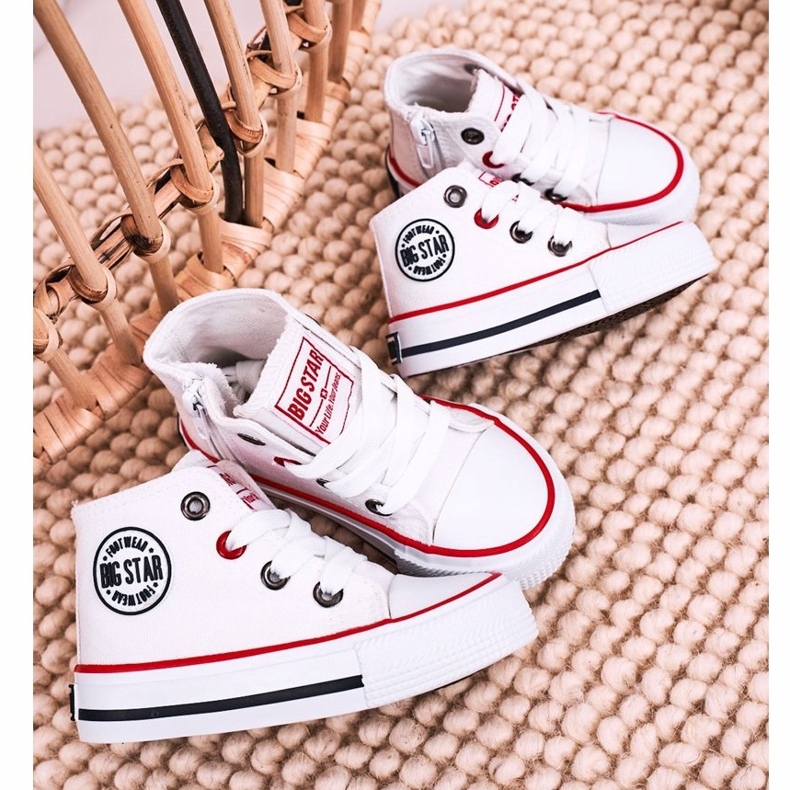 Hohe Sneakers für Kinder mit Reißverschluss Big Star HH374187 Weiß 1