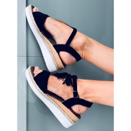 Espadrilles Sandalen auf dem Keil Bessi Black schwarz 2