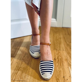 Irma Blau gestreifte Espadrilles beige marineblau 2