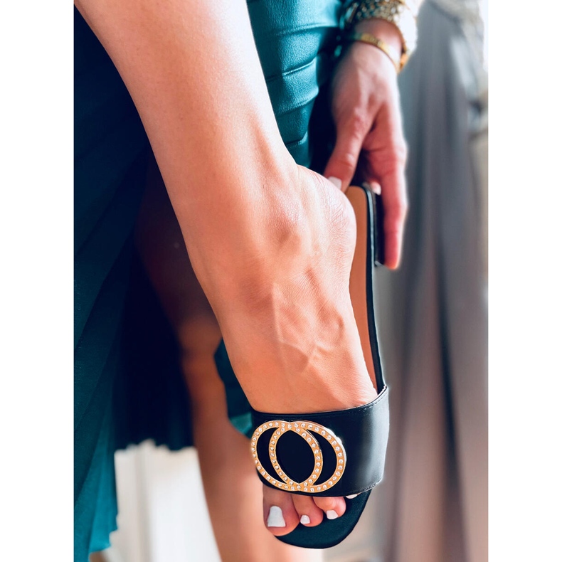 Allor Schwarze Damenhausschuhe 2