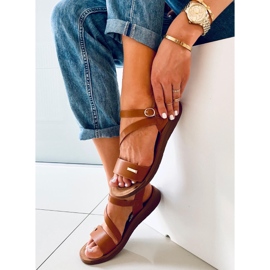 Blatt Camel Damensandalen braun 2