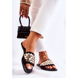 S.Barski Lederhausschuhe für Damen mit flachem Absatz Schwarz Hollis 2