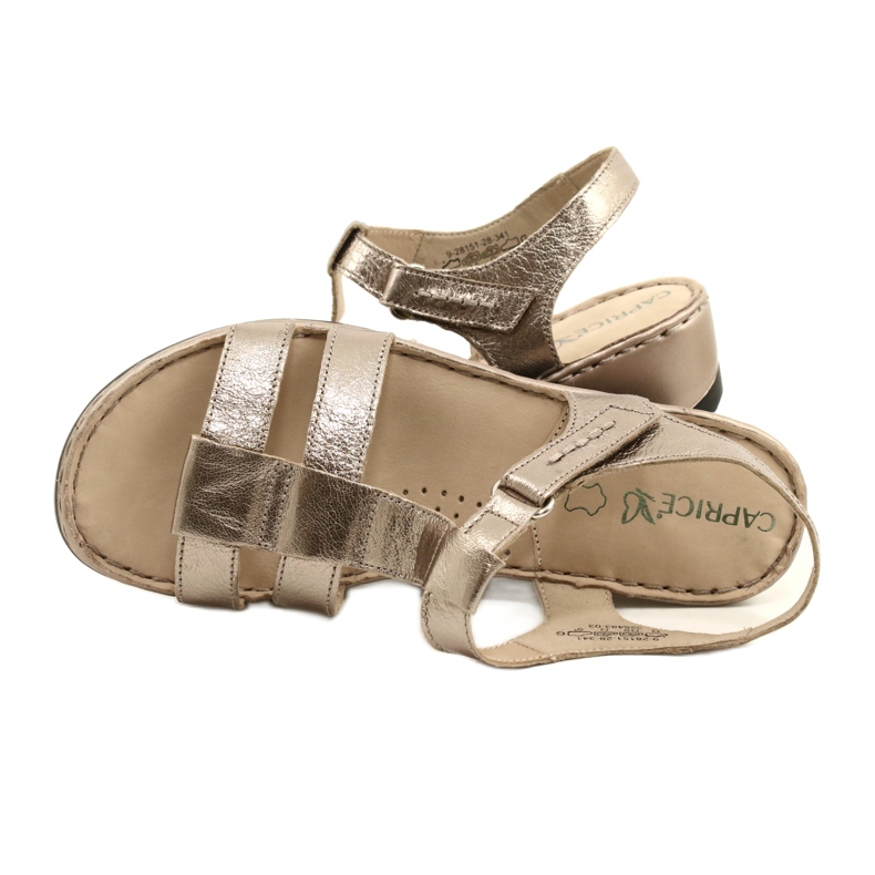 Komfort-Ledersandalen Caprice 28152-28 341 Taupe Metallic golden 6
