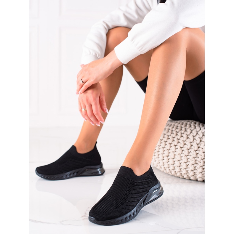 DK Bequeme Sportschuhe zum Hineinschlüpfen schwarz 2