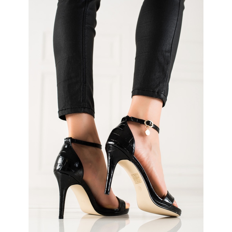 Goodin Elegante schwarze Sandaletten mit hohen Absätzen 1