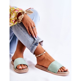 FJ1 Wildleder Damenhausschuhe Sunset Green grün 2