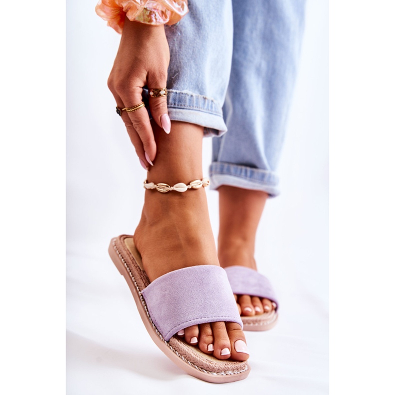 FJ1 Wildleder Damenhausschuhe Sunset Purple violett 1