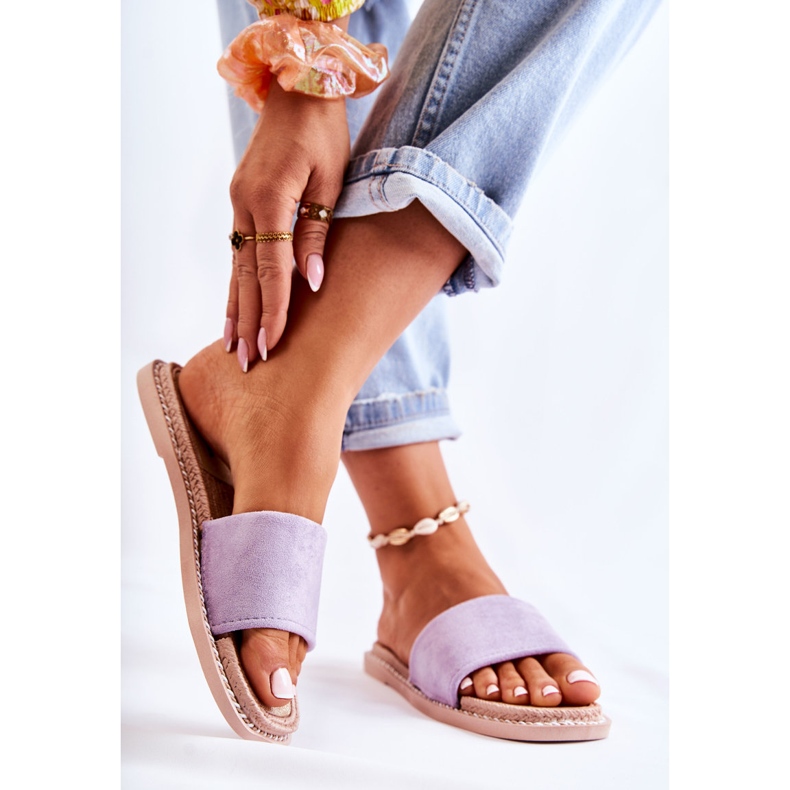 FJ1 Wildleder Damenhausschuhe Sunset Purple violett 2