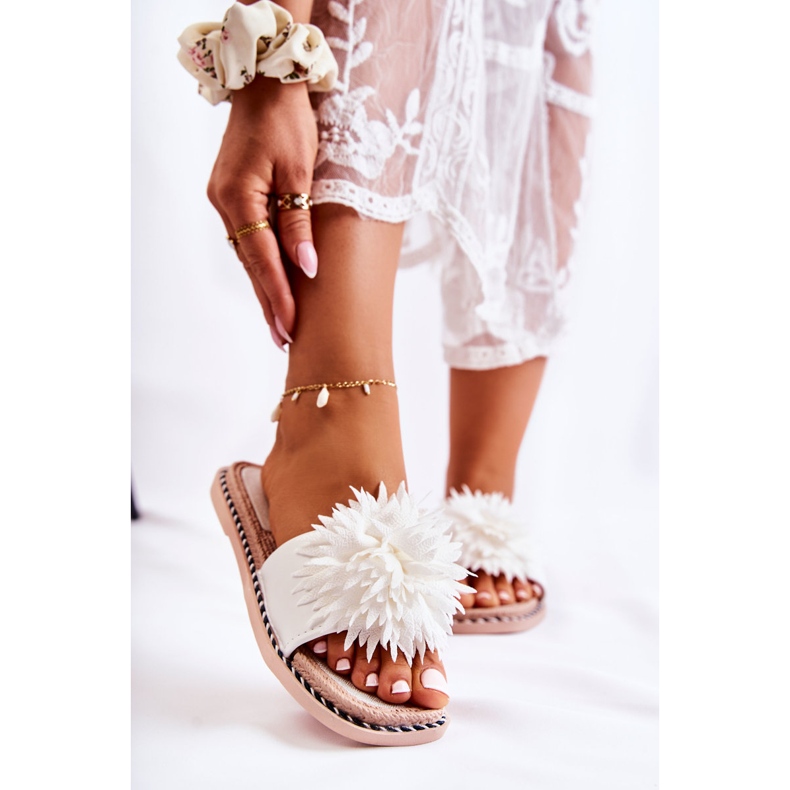 FJ1 Damen-Wildlederhausschuhe mit weißer Giorgia-Verzierung 2