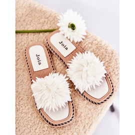 FJ1 Damen-Wildlederhausschuhe mit weißer Giorgia-Verzierung 1