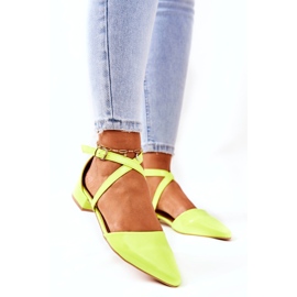 WS1 Lackpumps auf niedrigen Absätzen Neongelb Giovanna 2