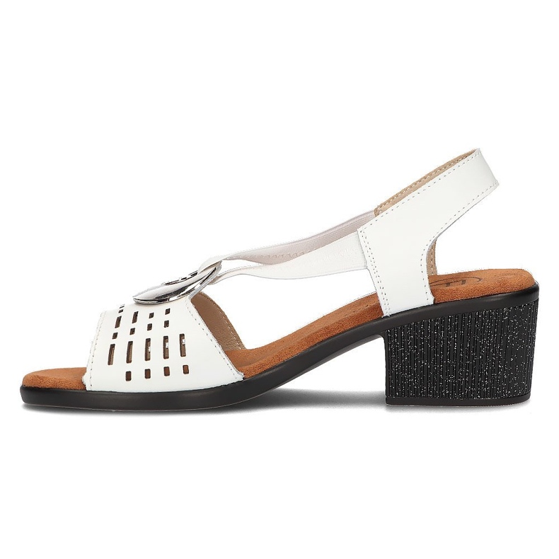 Leder offene Sandalen mit Filippo DS2308/22 Weiße Dekoration 3