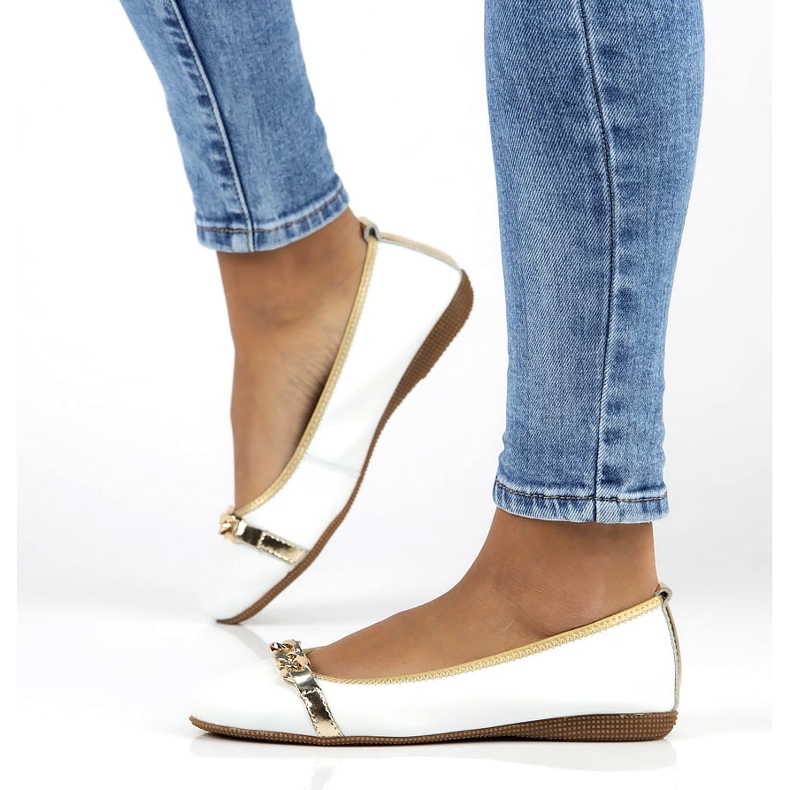 Lederballerinas mit Kette Filippo DP3709/22 weiß 1