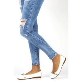 Lederballerinas mit Kette Filippo DP3709/22 weiß 3