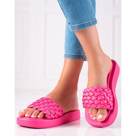 Mannika Hausschuhe auf der Plattform rosa 1