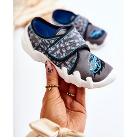 BEFADO S.A. Hausschuhe Befado Velcro Car 273X339 Grau-Blau 1