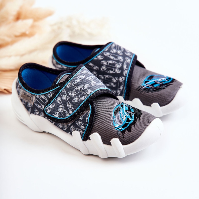 BEFADO S.A. Hausschuhe Befado Velcro Car 273X339 Grau-Blau 2