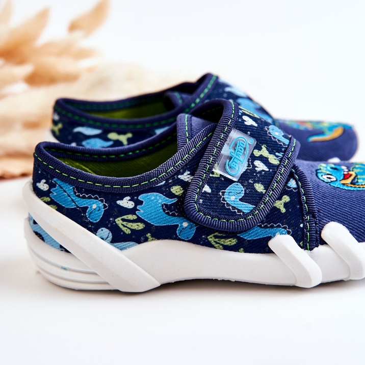 BEFADO S.A. Schuhe Hausschuhe Befado Klettverschluss Dinosaurier 273X341 Marineblau navy blau 2