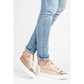 Kylie Gebundene Turnschuhe mit Glitzer gelb 1