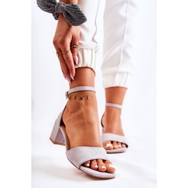 PS1 Damensandalen aus Wildleder auf High Heel Grey Luciana grau 1