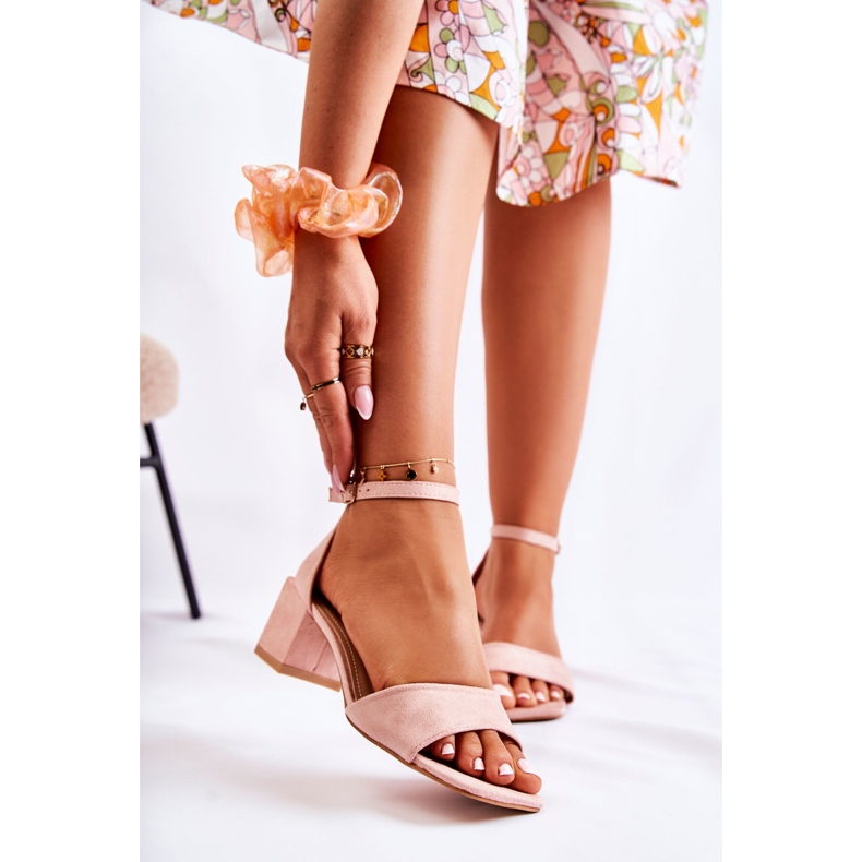 PS1 Damensandalen aus Wildleder auf High Heel Pink Luciana rosa 1