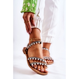 PS1 Bequeme Damensandalen mit Verzierungen Schwarz Nell 1