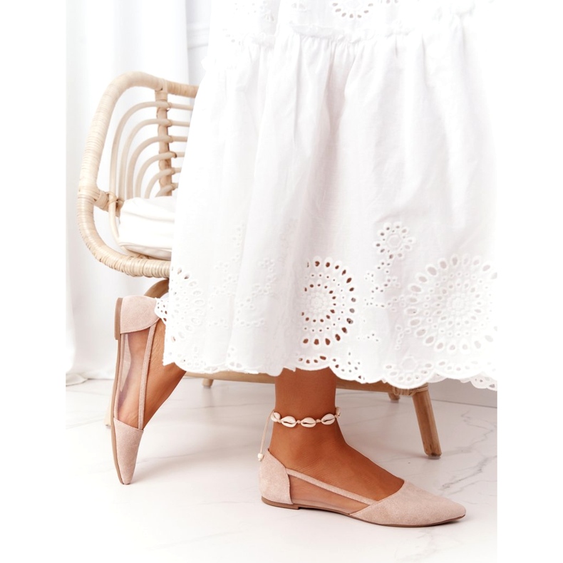 Ballerinas Spitz mit Mesh Beige 8BL71-2015 3