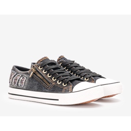 Schwarze Jeans-Sneaker von Nikula 1