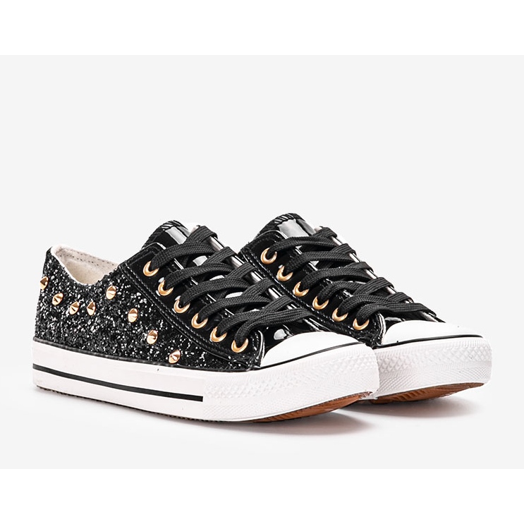 Schwarze Kirst-Glitter-Sneakers 1
