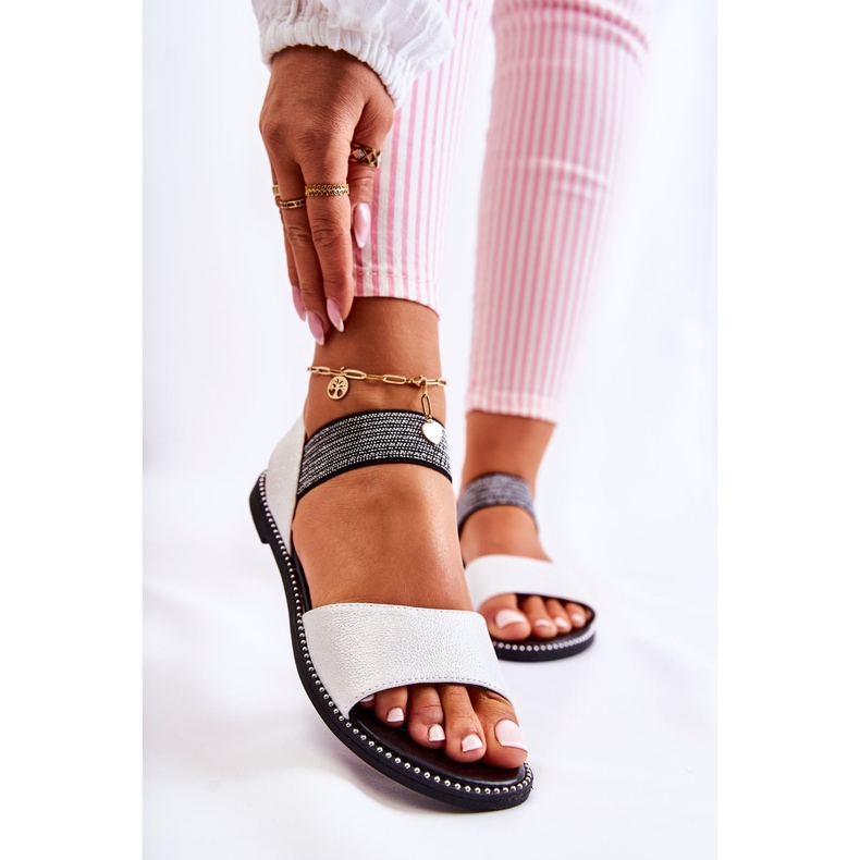 S.Barski Klassische Sandalen mit silbernen Shelly-Nieten 1