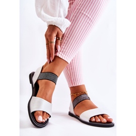 S.Barski Klassische Sandalen mit silbernen Shelly-Nieten silber- 2