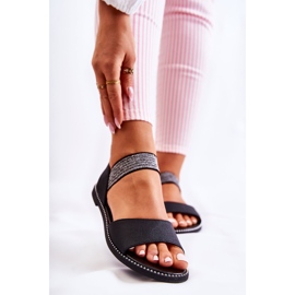 S.Barski Klassische Sandalen mit Nieten Schwarz Shelly 1